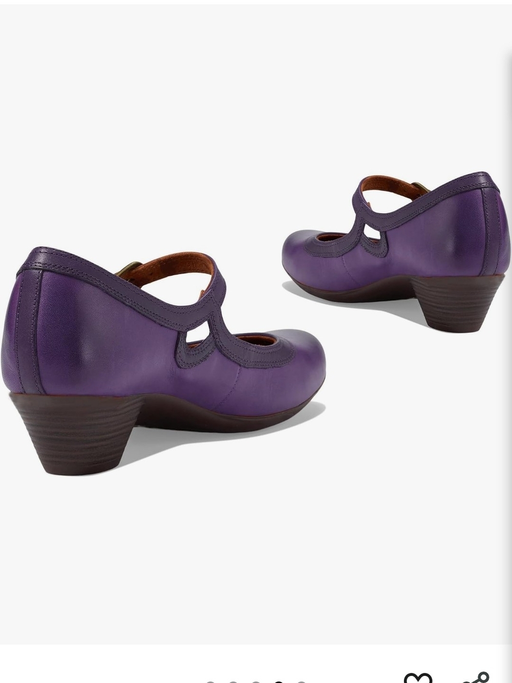 Women’s Retro Purple Mary Jane Heels - Picture 4 of 16